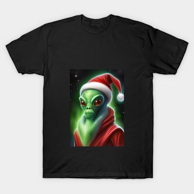 Alien Santa Claus T-Shirt by roswellboutique